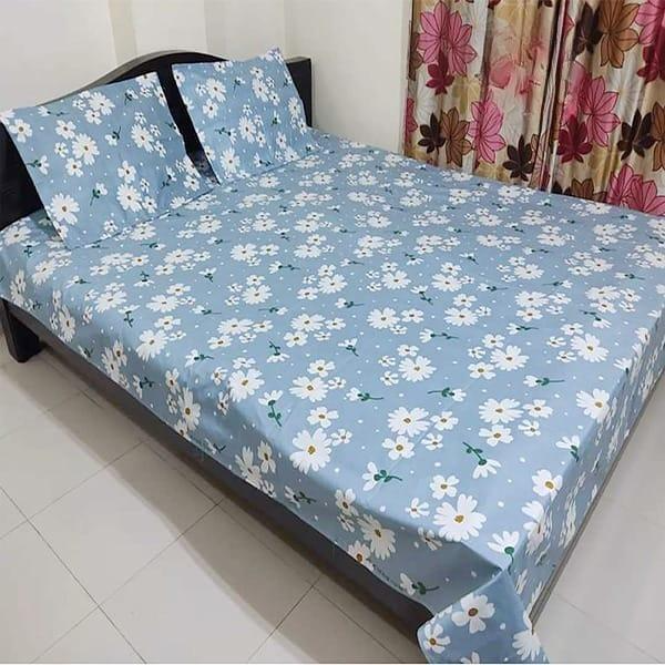 King Size Bedsheet Set with Two Pillow Covers Bed Sheet 7 Feet by 8.5 Feet (7 x 8.5 Feet). 