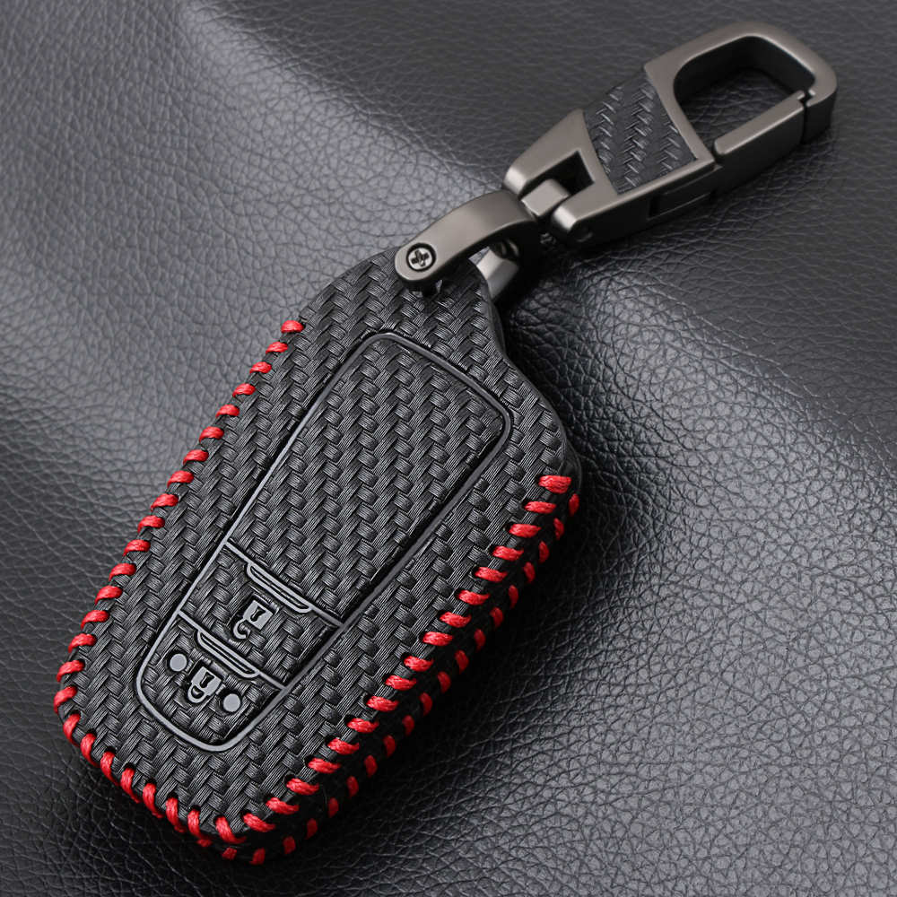【Hengli jewelry story】(New) fiber car remote key cover for Toyota Prado 2025 2025 Corolla RAV4 accessories
