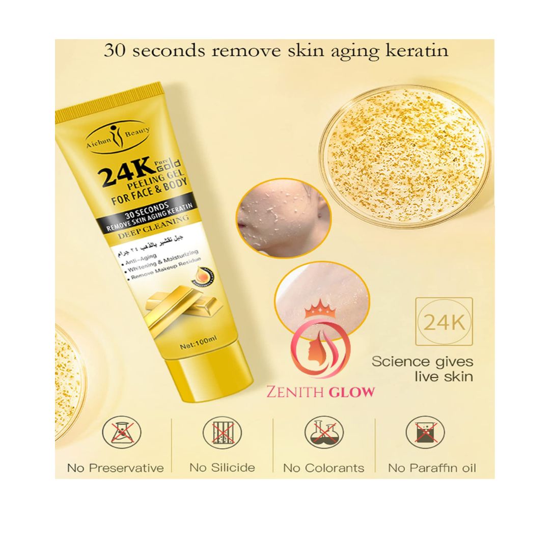 Aichun beauty 24k pure gold peeling gel for face & body 100 ML