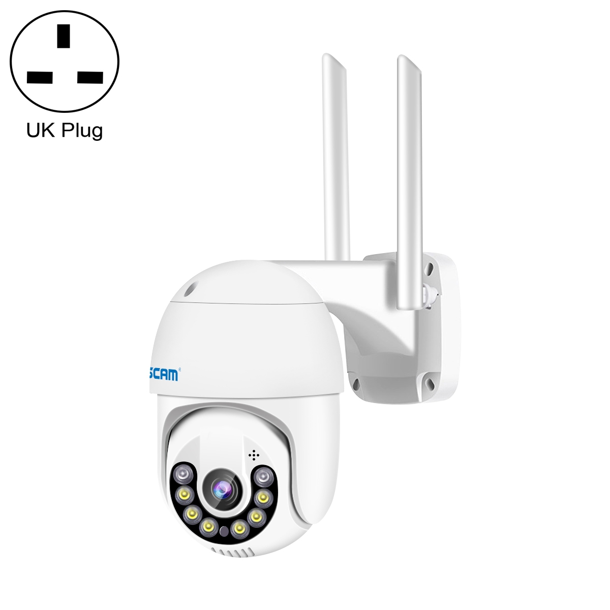 (Ready Now)ESCAM QF800 H.265X 8MP AI Humanoid Detection Auto Tracking Waterproof WiFi IP Camera,UK Plug