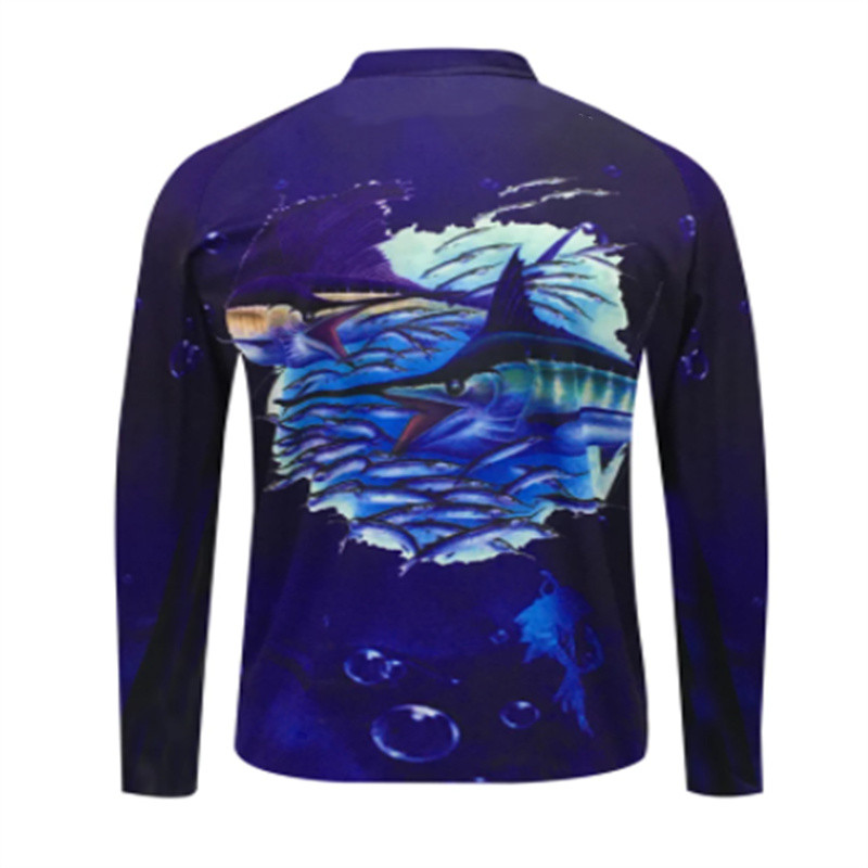 2023 Hot Selling Fishing Shirts With Zipper Sun Protection Clothing Hiking  Tops Breathable Long Sleeve Fishing Jerseys For Men