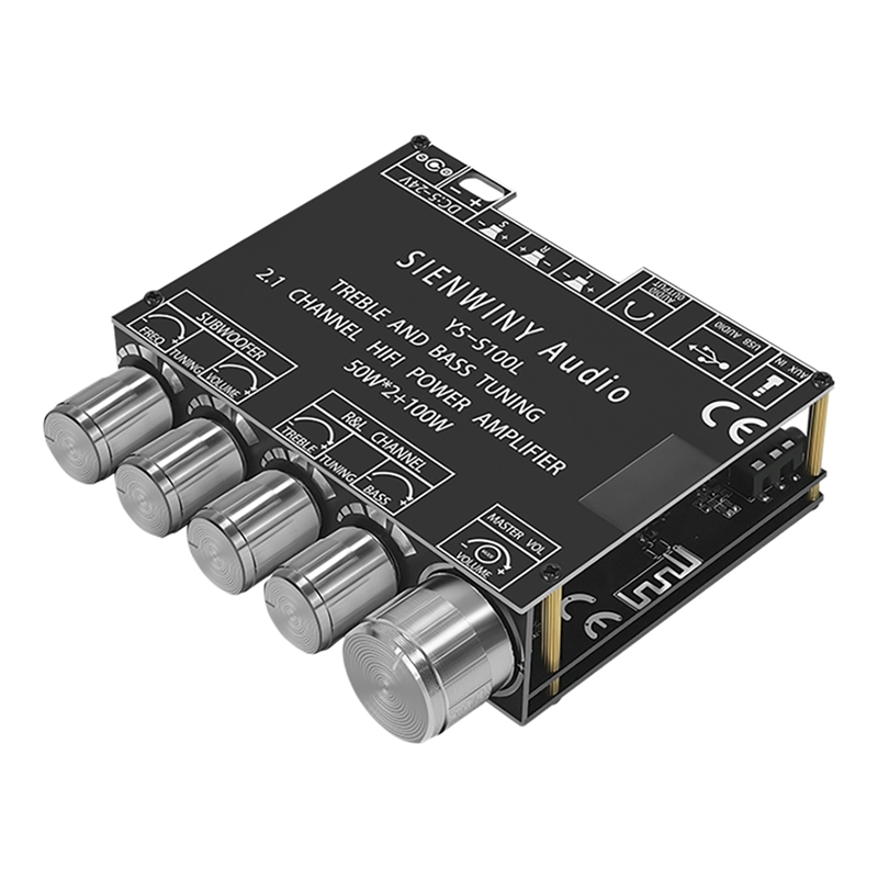 YS-S100L Bluetooth Audio Amplifier Board Audio Amplifier Module Black 50X2+100W. 