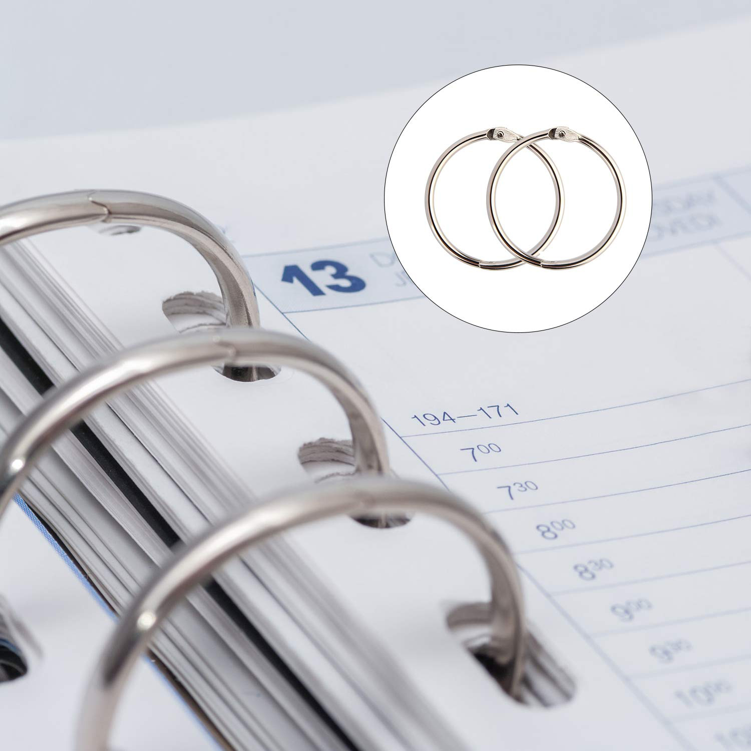 WedDecor 20mm Loose Leaf Rings Mettalic Snap Closure Binder