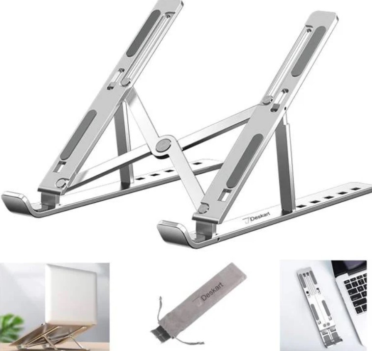 Laptop Stand Aluminum Alloy Adjustable & Foldable Travel Creative Folding Storage Bracket Stand - Laptop Stand Aluminum Alloy Adjustable & Foldable Travel Creative Folding Storage Bracket Stand buy online Bangladesh Gadget Corner