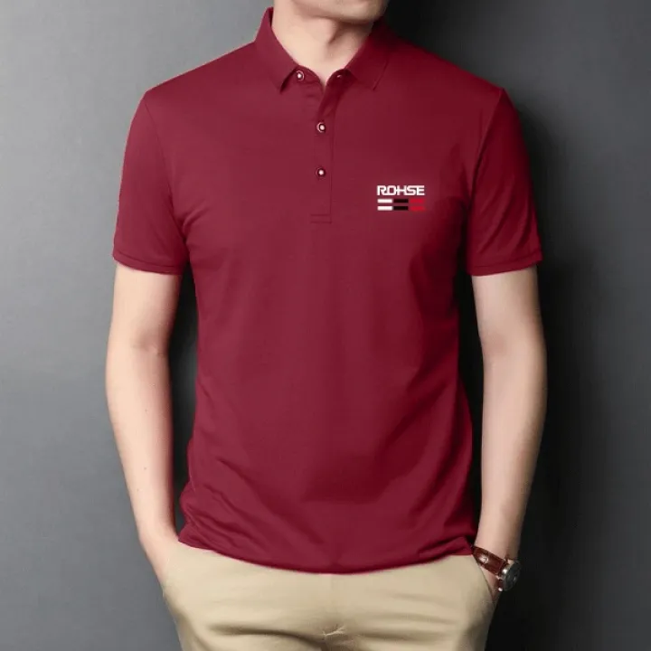 maroon color polo shirt