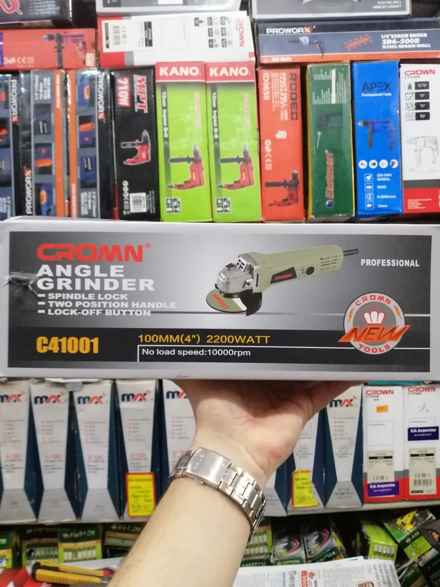 Cromn Angle Grinder 100mm (4")  load speed 10000 Switch at Handle / C41001. 