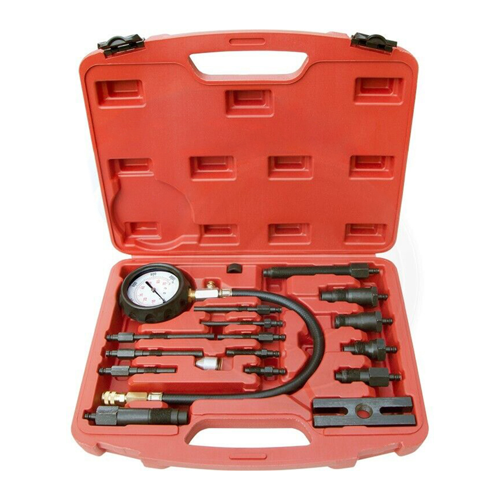 LI Professional Diesel Engine Cylinder Compression Tester 1000PSI Pressure Detector Automotive Tool Gauge Test Kit. 