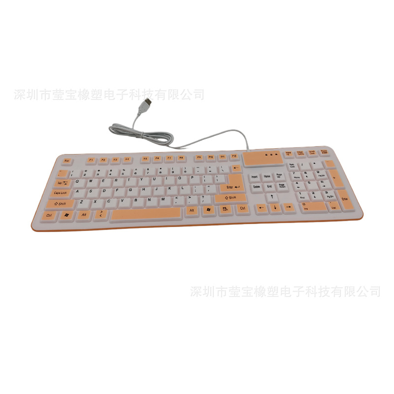 Silicone Waterproof Folding Keyboard 106 Key Desktop Laptop Keyboard Industrial Dust Resistant Gaming Keyboard Wholesale. 