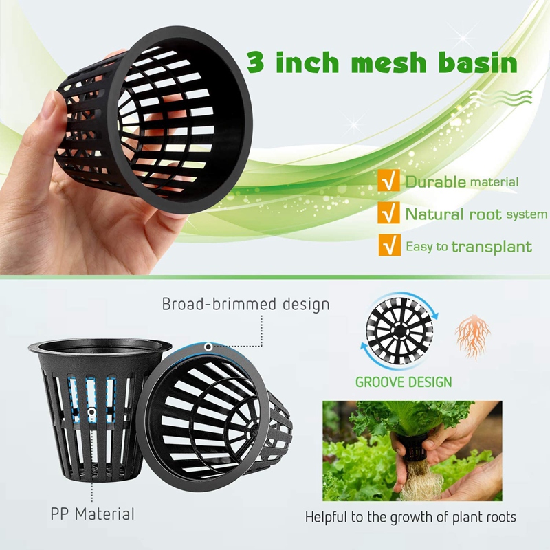45 Pieces Hydroponic Net Pots, Plastic Net Pot for Garden Balcony Hydroponics and Sless Culture (8Cm). 