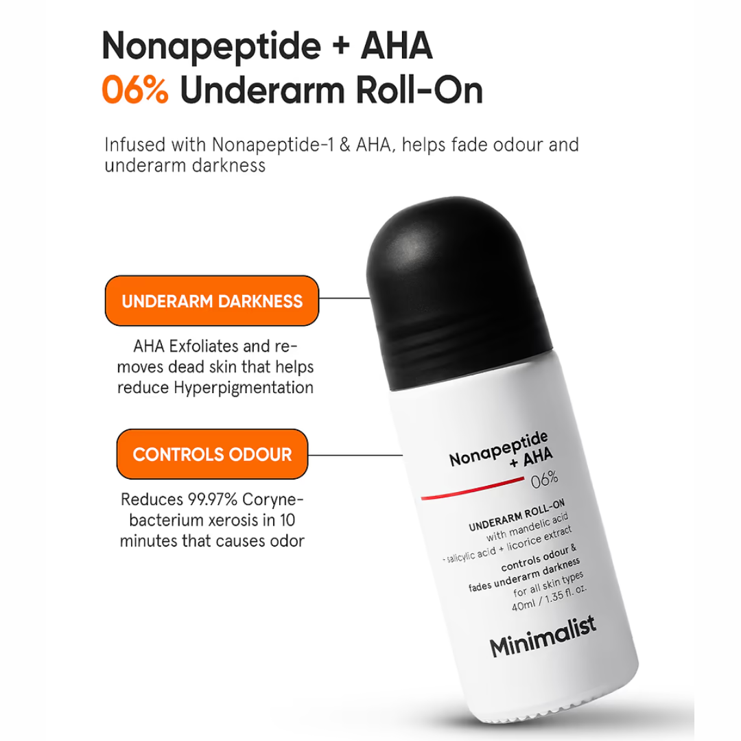 Minimalist Nonapeptide + AHA 6% Underarm Roll-On - 40 ml. 
