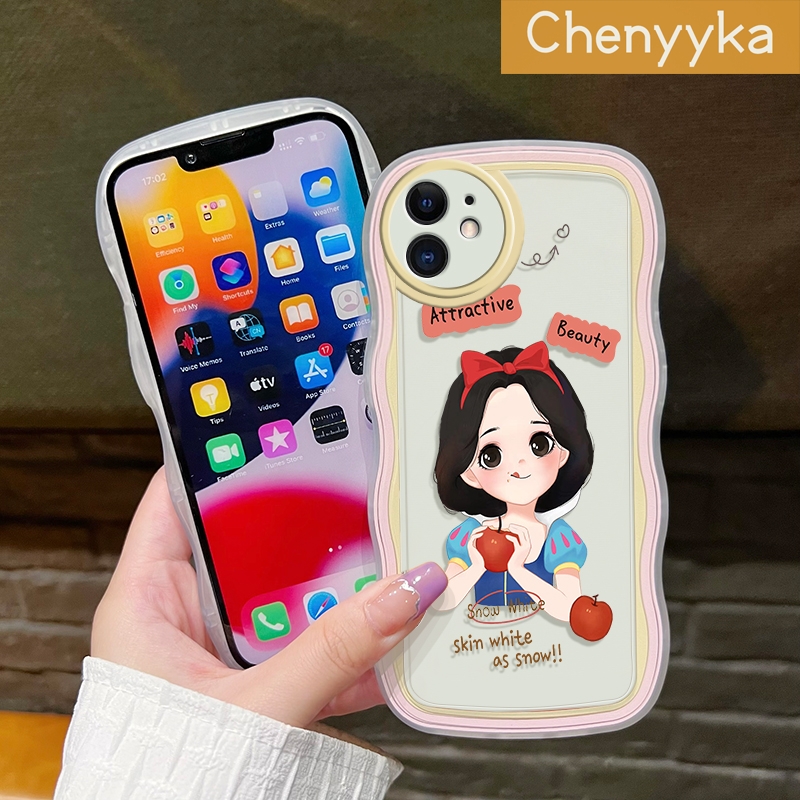 Chenyyka For OPPO A57 2016 OPPO A39 Case Cartoon Snow White New Design Colorful Lovely Wave Border Soft Clear Shockproof Phone Cases Creative Camera Transparent Casing Simple Gentle Protective Cover. 