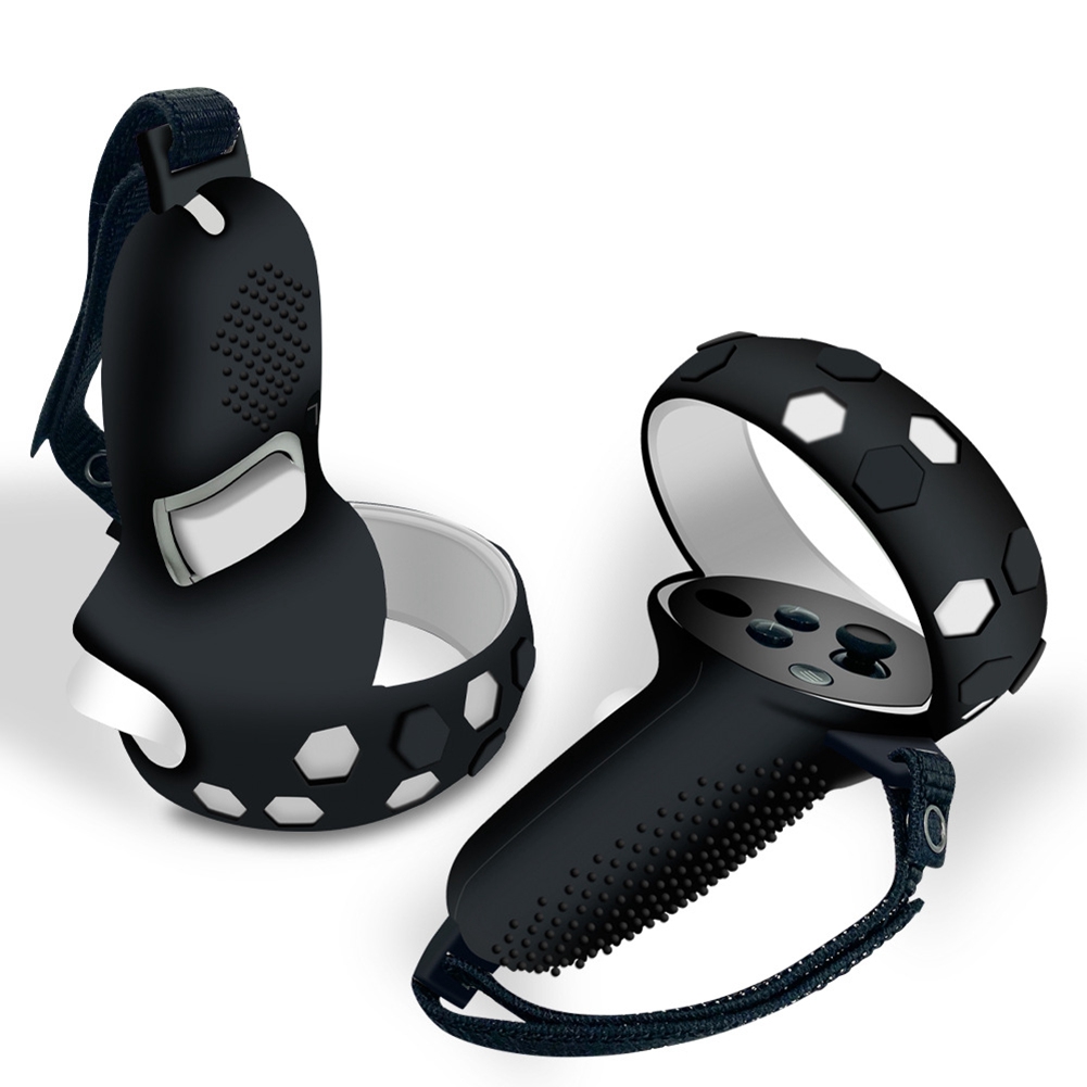 VR Handle Silicone Protective Cover for Quest 2 Controller Grips Strap for Quest 2 VR Accesories(Black)