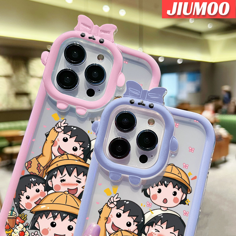 JIUMOO For Samsung A53 5G Case Cartoon Chibi Maruko-chan Little Monster Camera Lens Soft Clear Shockproof Phone Cases Silicone Protective Case Transparent Back Cover. 