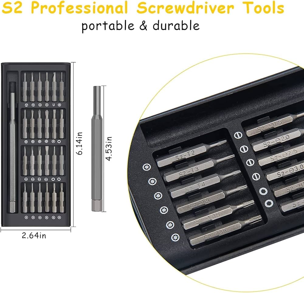 24 in 1 Precision Screwdriver Set, Manual Screwdriver Tool Set, CRV Magnetic Driver Bits Storage Box, Repair Tool Kit for Electronics Computer Watch Eyeglass. 
