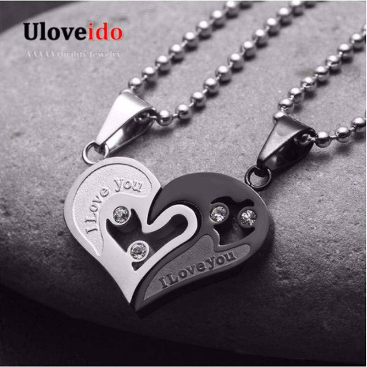 Crystal Couple Pendant Clavicle Chain 