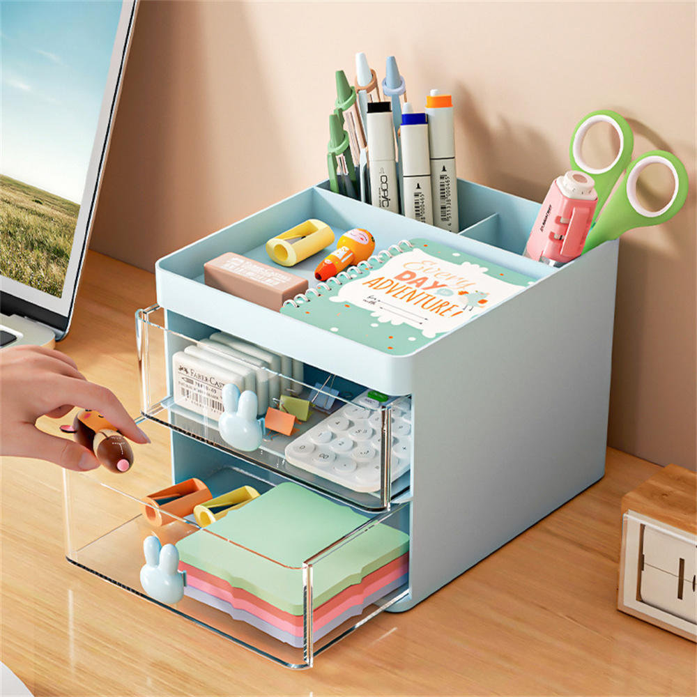 Makeup Desktop storage box Compact Plastic Cosmetic Cosmetics storage Drawer divided plastic box for Vanity table Bathroom Bedroom Cosmetics store Travel. 