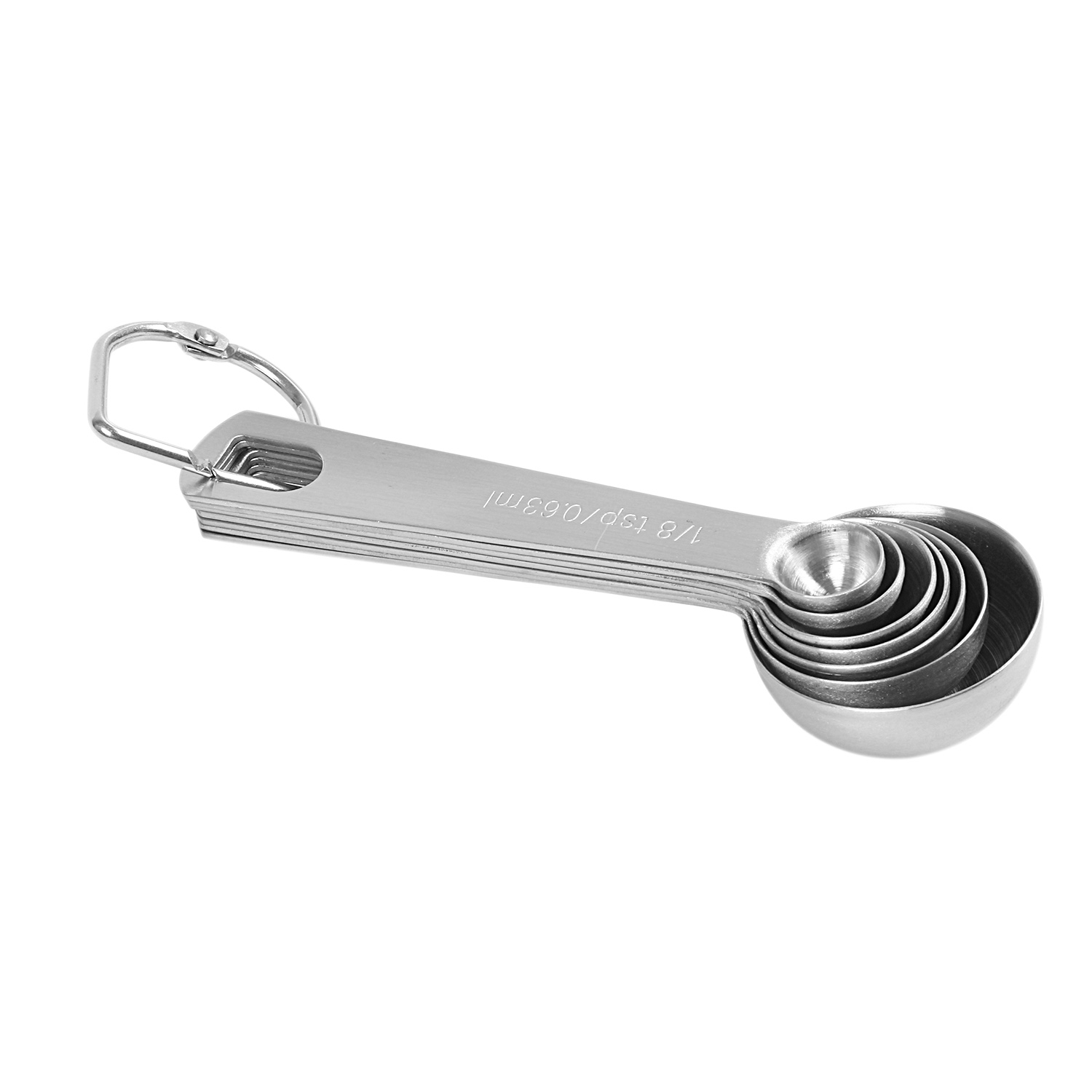 2 Set Measuring Cups Set of 7 with 1/8 Cup Coffee Scoop, Stainless Steel Metal Measuring Cup, 7 Piece Stackable Set with Spout - A & B. 