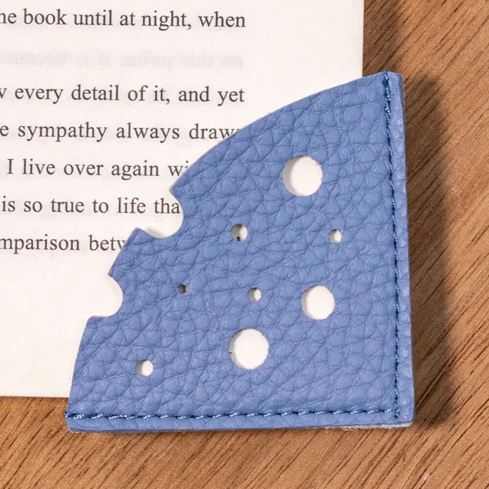 Pagination Mark Cheese Shape Bookmark Multi-color PU Leather Book Reading Sorter Reading Bookmark Handcrated Book Paginator. 
