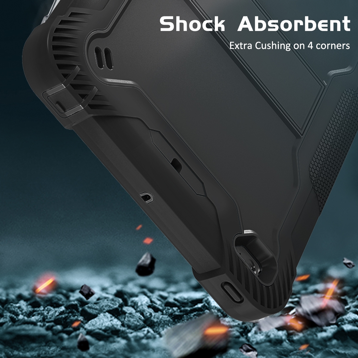 Silicone + PC Shockproof Protective Case with Holder For iPad mini / mini 4. 