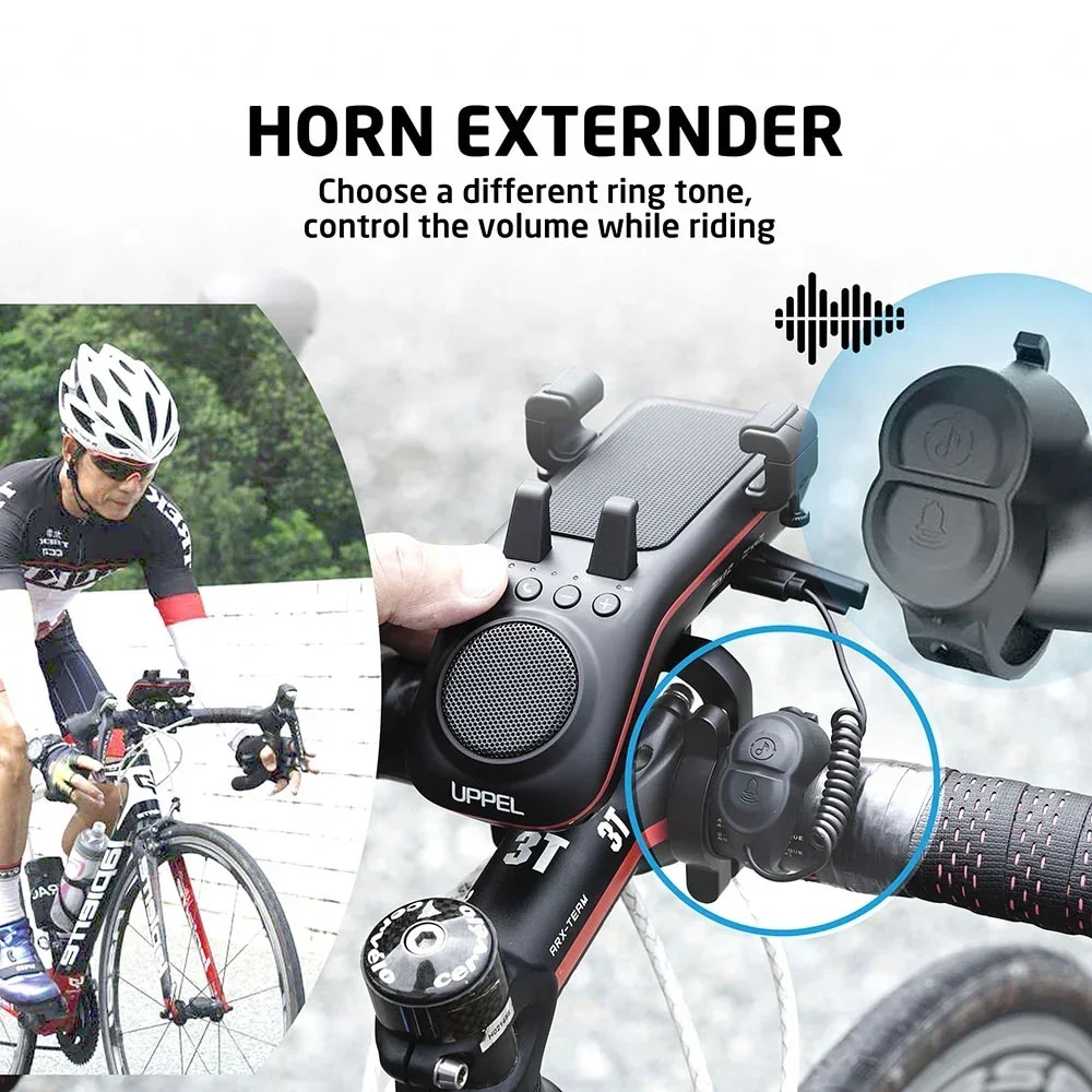 UPPEL Waterproof Bicycle Bluetooth Speaker Multifunctional 5W Portable Wireless Sound Box for MTB Bike with Light Power Bank New. 