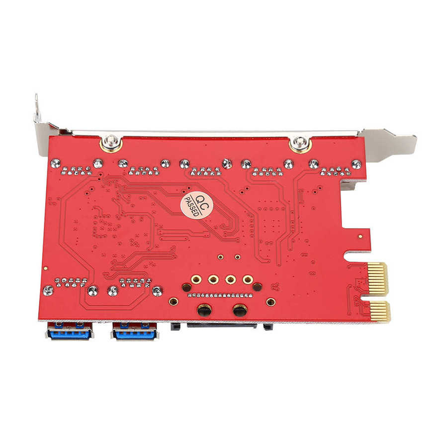 USB extension card PCI-E to 5 3.0 ports and 2 built-in RJ45 1Gbps VIA Expansion PC adapter
