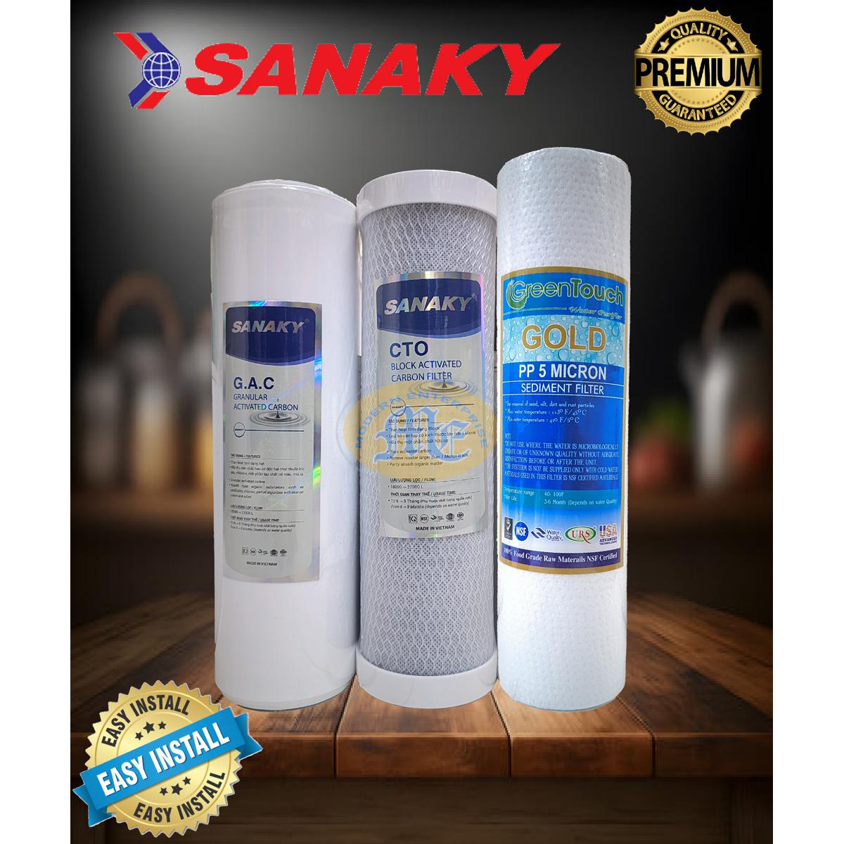 Water Purifier Sanaky 3 in 1 UDF CTO PP Combo Package