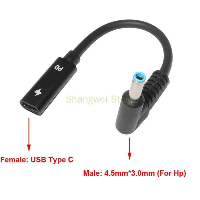 USB Type C Laptop Power Adapter Connector Cable for Hp Elitebook Folio 1040 G1 Probook 430 G3 450 G3 470 Ultrabook Charger Cable. 