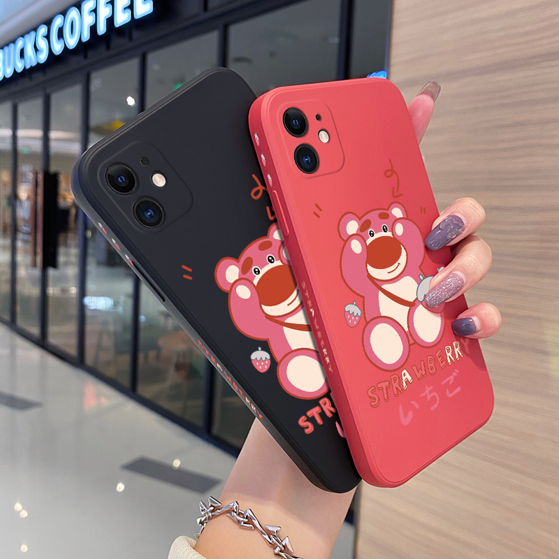 【Lejia】YIWESAN For Samsung A80 Case Thin New Design Case Side Phone Case Square Edge Casing Cute Bear Full Back Cover Cases Shockproof Protection Softcase. 
