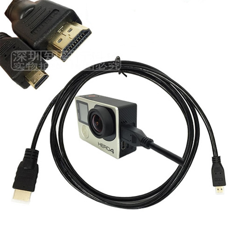 【VisioN Shop】Micro HDMI Cable Data line Xiaomi yi GoPro Hero 7 6 5 4 3+ SJ4000 Xiaomi Yi 4k EKEN H9 Action Camera Accessories. 