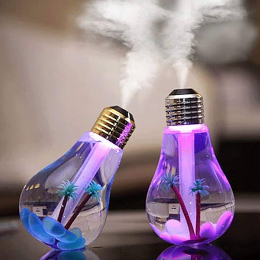 Air humidifier light bulb humidifier portable desktop LED 7 color night light humidifier (Multi Color)