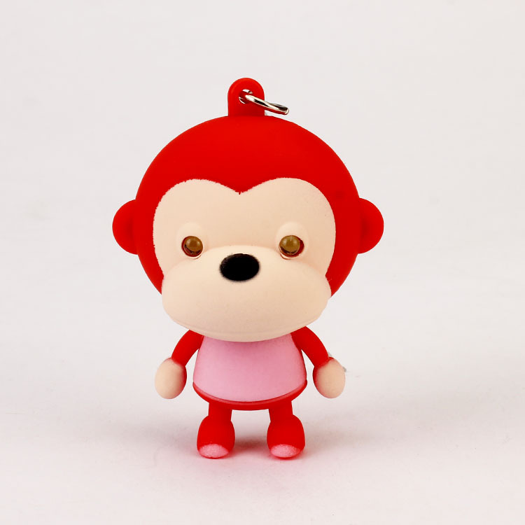 BS-001 Monkey Doll LED Sound Luminous Keychain Mobile Phone Pendant Creative Gift Cartoon Flashlight. 