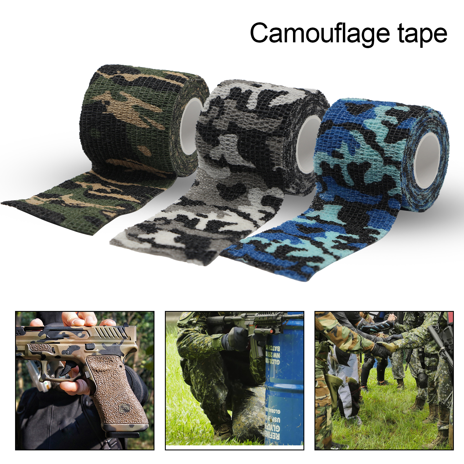 Camo Wrap Tape Convenient Protectivelitary Telescopic Camo Tape. 