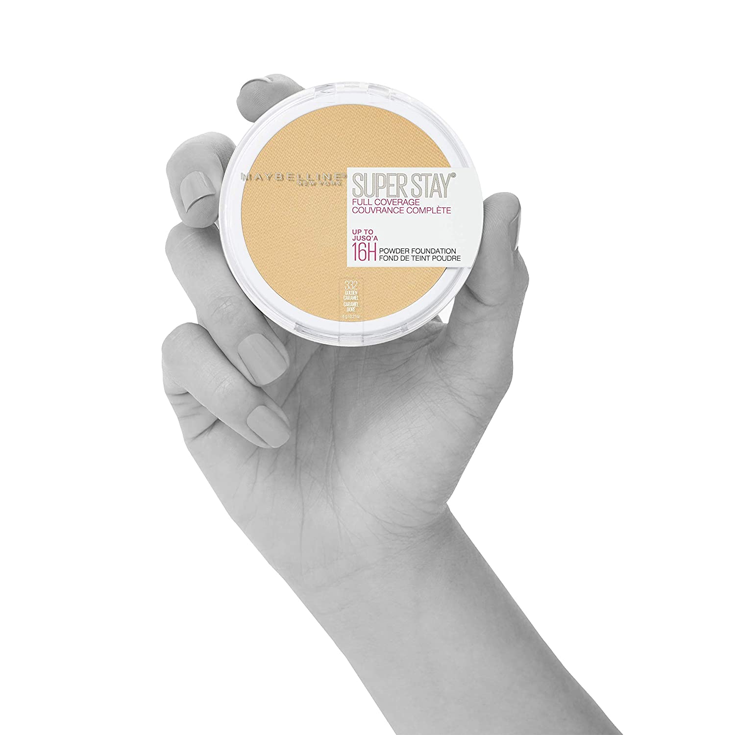 Maybelline New York Super Stay Full Coverage Powder Foundation Makeup, 332 Golden Caramel(usa). 