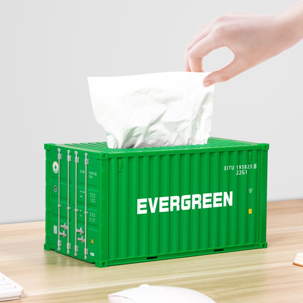 Docker Shipping Container Model Tissue Boxes Desktop Paper Holder Storage Napkin Case Organizer Ornament Special Container Box. 