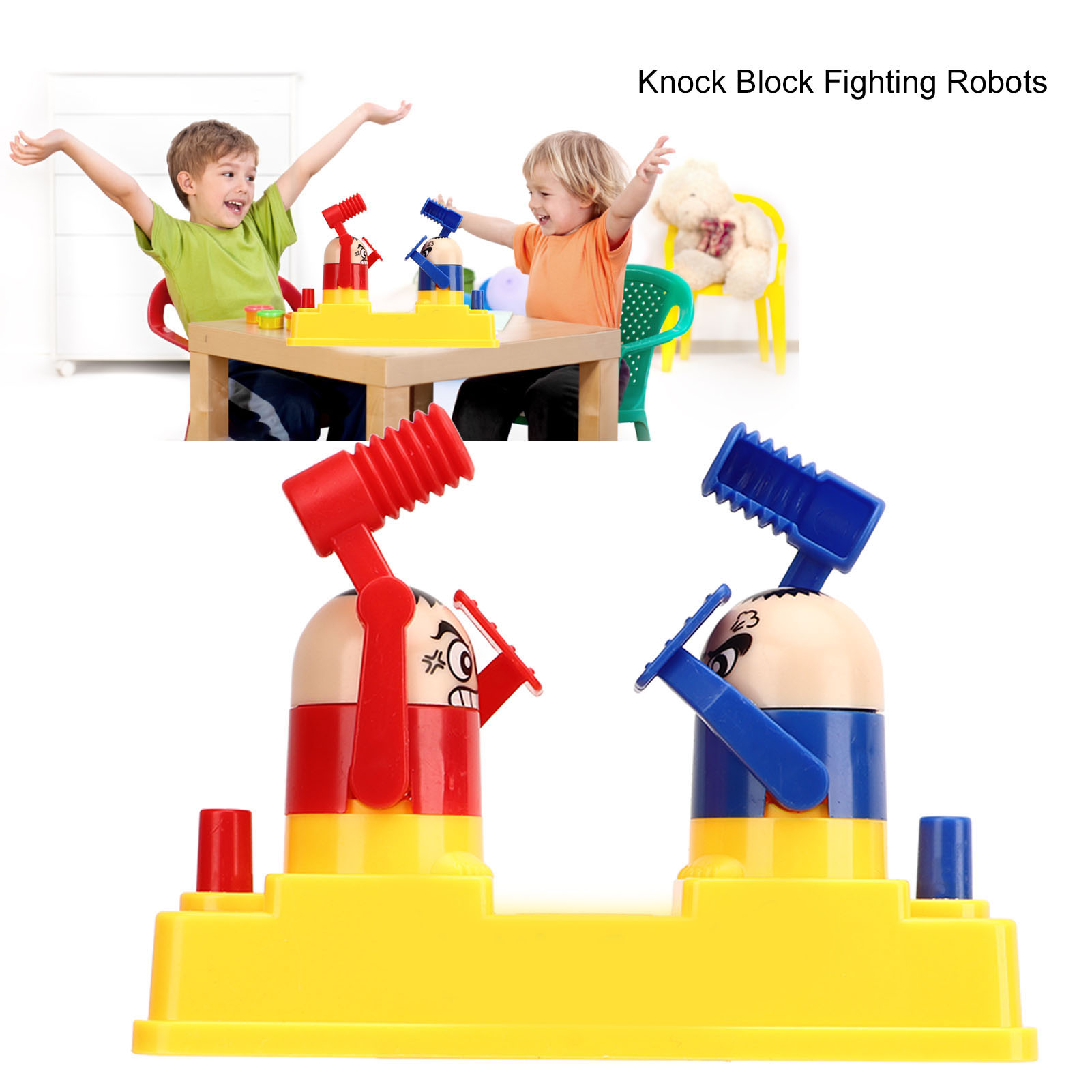 Desktop Battle Robots 2 Player Interactive Portable Knock Block Fighting Robots for Outdoor for Children. 