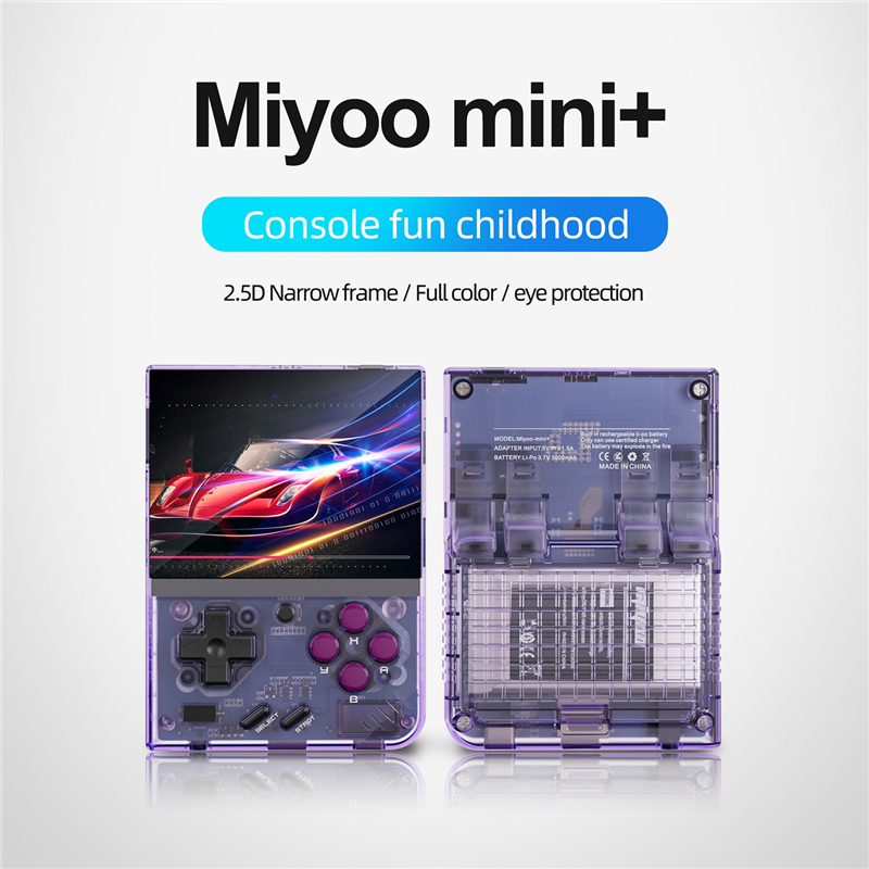For MIYOO Mini Plus Retro Handheld Game Console 64G 3.5Inch IPS Screen Linux System Game Player Children'S Gifts(Purple). 