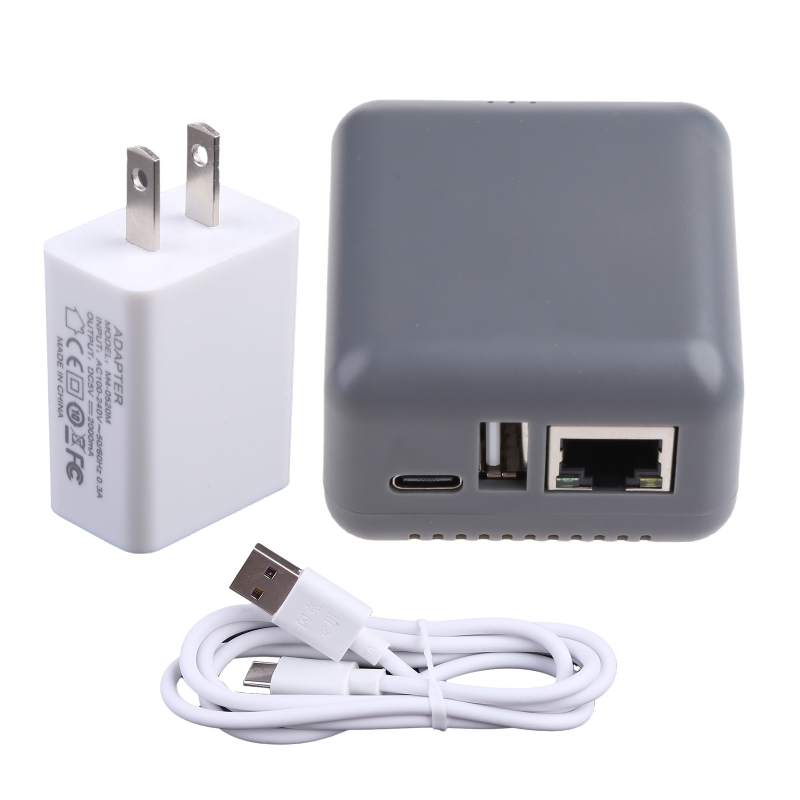 WiFi Wireless Print Server Networking USB 2.0 Port Fast 10/100Mbps RJ-45 LAN Port Ethernet Print Server Adapter. 