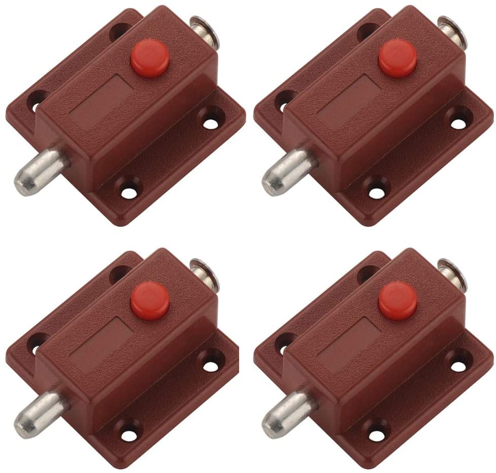 4 pcs Automatic Spring Loaded Cabinet Door Bolt Lock Push Button - 245205696. 