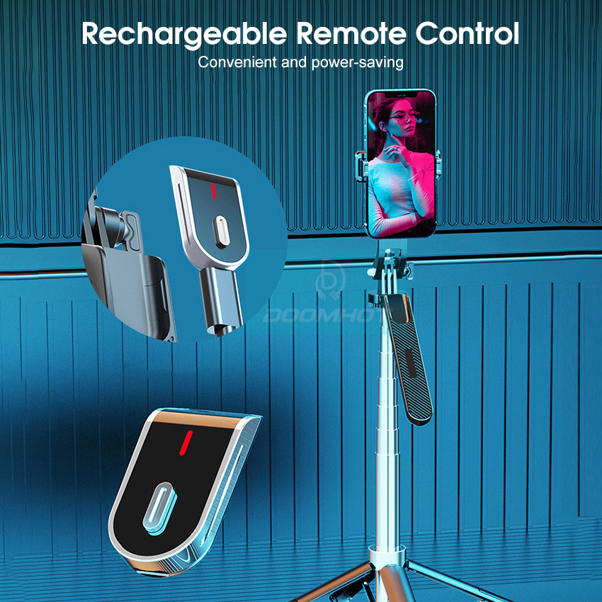 Doomhot Phone Holder Stabilizer 1.8M Camera Stabilizer Reinforced Four-Leg Ultra-Stable Tripod Live Self-Timer Automatic Balance Selfie Stick Tripod With Bluetooth Remote. 
