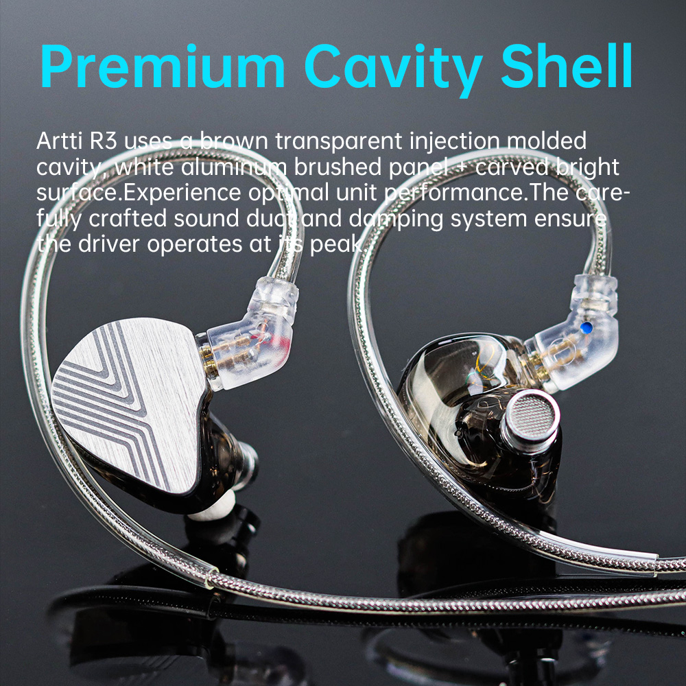 Newest ARTTI R3 In-ear Earphone 10mm Beryllium-plated Dynamic Driver Monitor HIFI Earphone,with 0.78 2pin/Type-c Connector Cable. 