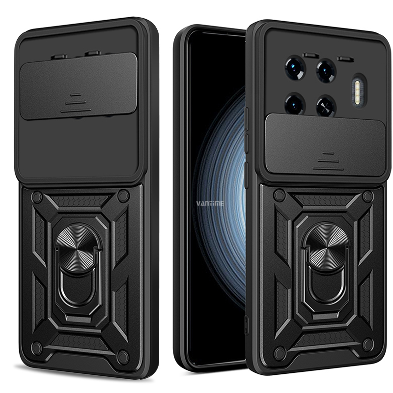 Vantime for Tecno Spark 20 Pro+ Plus 4G Case Hard Sliding Lens Protect Stand Holder Back Cover. 