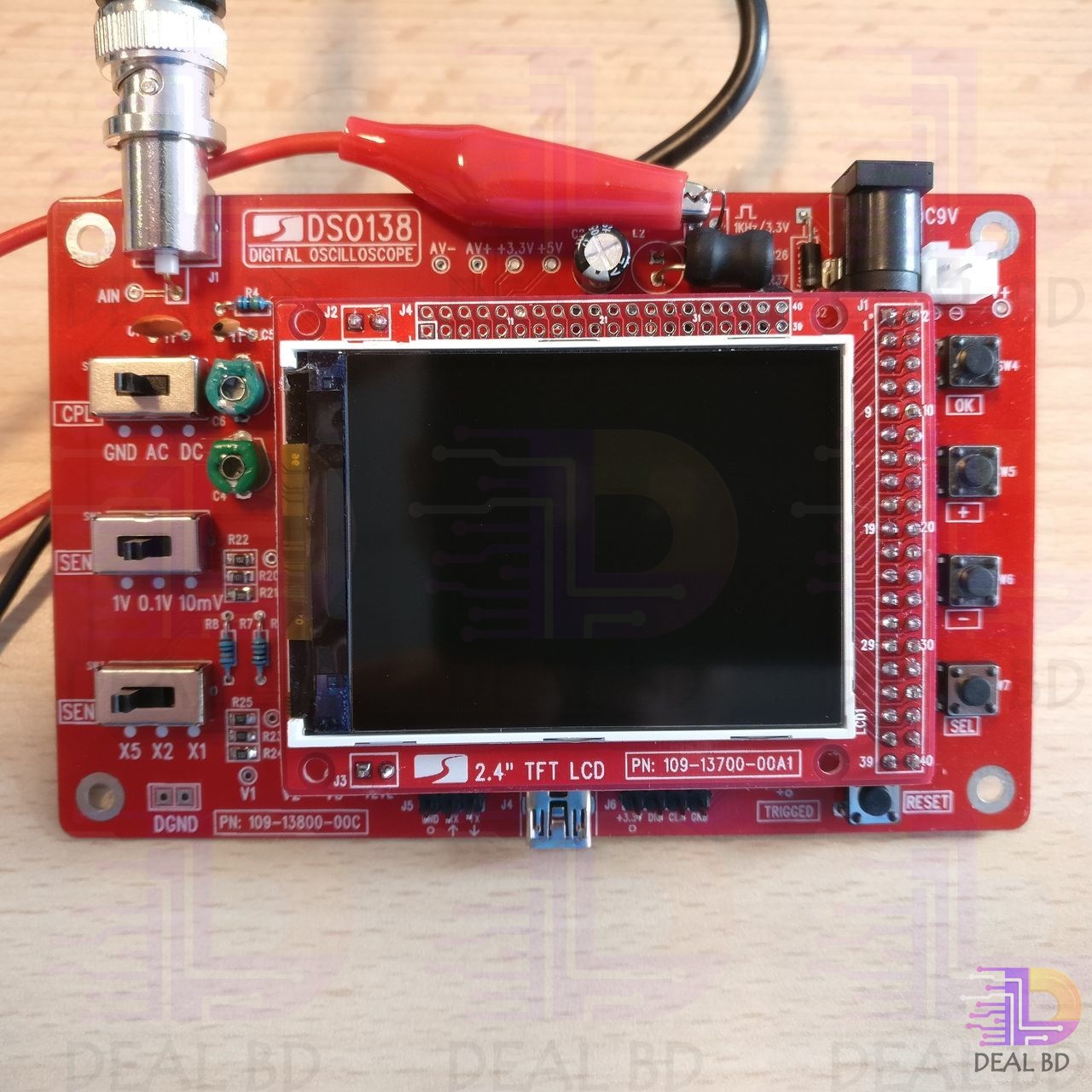 DSO138 2.4″ TFT Handheld Pocket Size Digital Oscilloscope Kit DSO138 Oscilloscope 2.4 Inch  TFT Display  Tools Sets. 