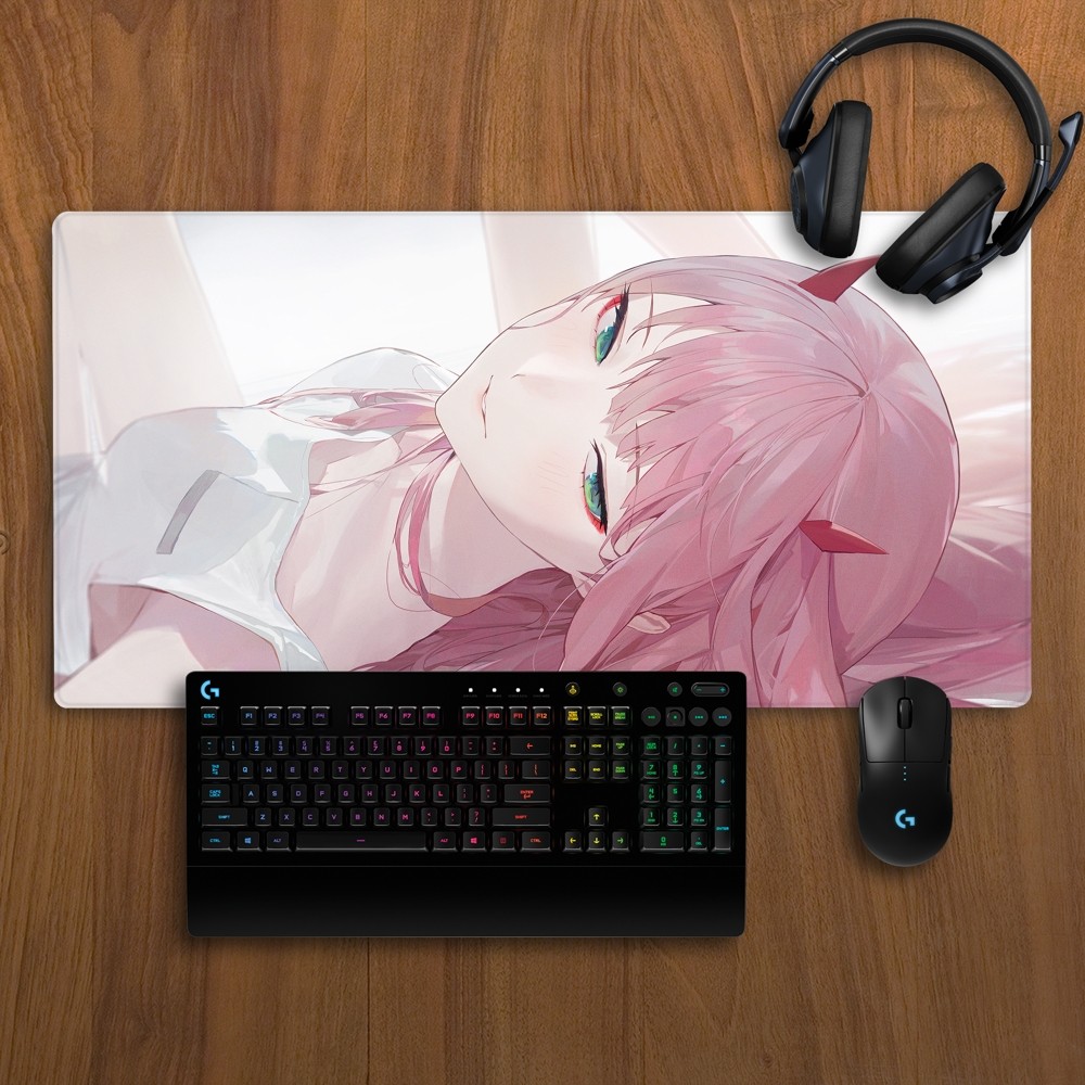 Zero Two Darling in the FranXX Mousepad Non-slip Lockedge Office Student Gaming Thickened Large Writing Pad Cushion. 