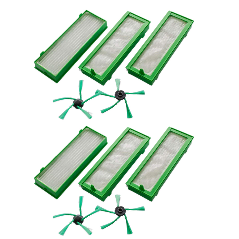 Accessories Set for Kobold VR200 & VR300 Vacuum Robots - 6X HEPA Filters & 4X Side Brushes