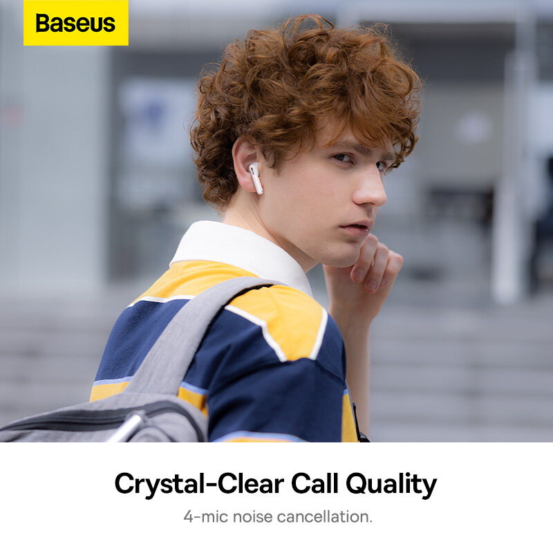 Baseus Bowie WX5 Wireless Bluetooth Earphone With 4 ENC Mics Ultra Low-Latency Wireless Earbuds Spatial Audio App Support Long Battery. 