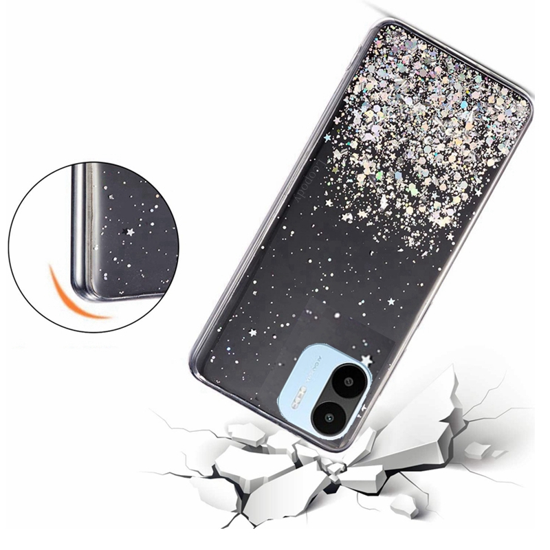 Soft Full Cover For redmi A1 redmiA1 Back cover CAPA Bling Glitter Phone Case For xiaomi redmi A1 A 1 1A. 