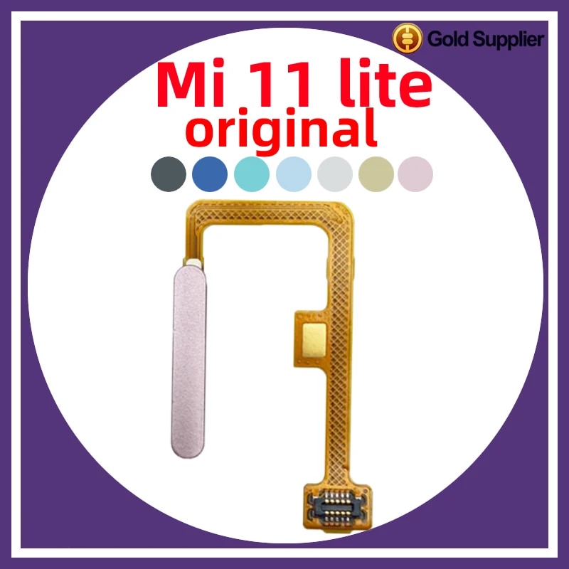 Original For Xiaomi Mi 11 Lite 5g Fingerprint Sensor Home Return Key Menu Power Button Flex Ribbon Cable Black Pink Blue