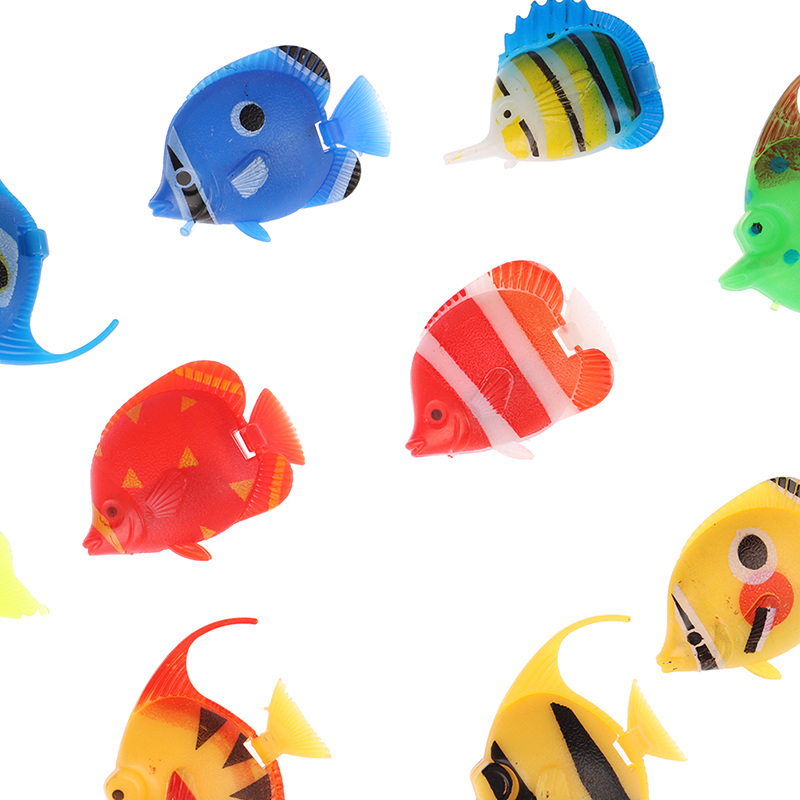 10pcs Aquarium Fish Tank Artificial Fake Floating Fish Pet Decor Ornaments. 
