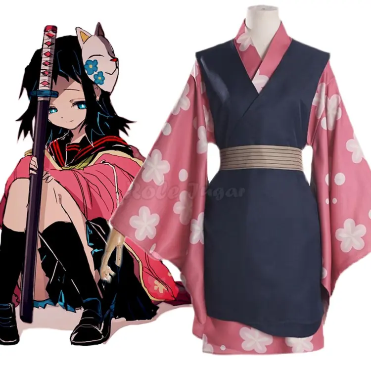 Anime Demon Slayer: Kimetsu no Yaiba Aranha Oni Ayaki Rui Fantasma Branco  Terno e peruca Cosplay Homens Kimono Peruca