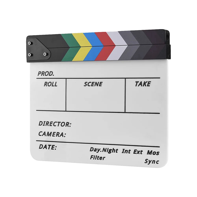 Clapperboard Director Video Scene Clapboard Dry Erase Director Movie Film Action Clap Photography Props Easy Install Easy to Use. 